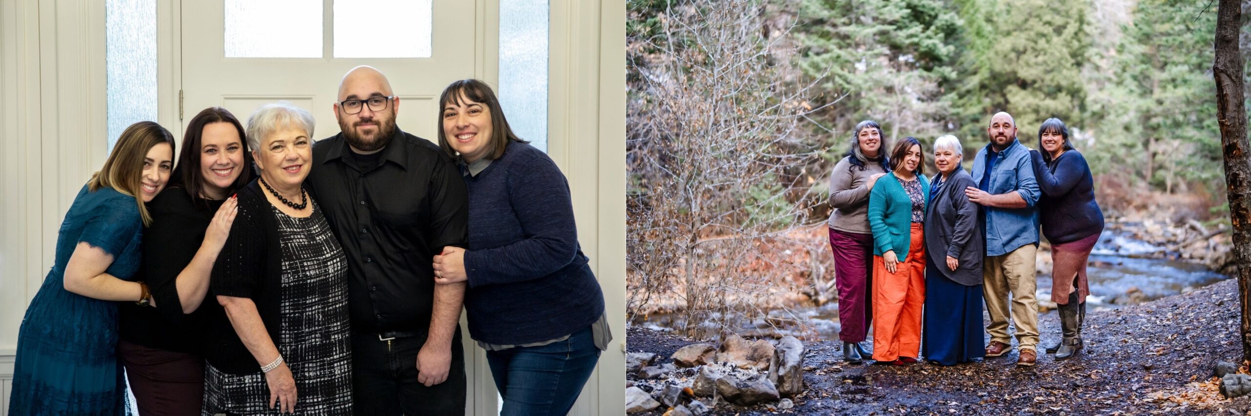 family photos of mom and 4 adult children