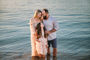 Family portrait session at the beach while on vacation in San Diego